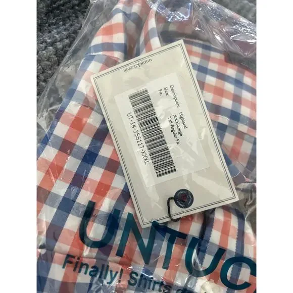 UNTUCKit Mens 'Highland' Tall Regular Fit Long Sleeve Button Up Plaid Shirt XXXL - Picture 3 of 5